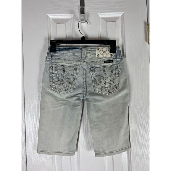 Miss Me Girls Denim Bermuda Shorts Size 14 - Picture 2 of 5